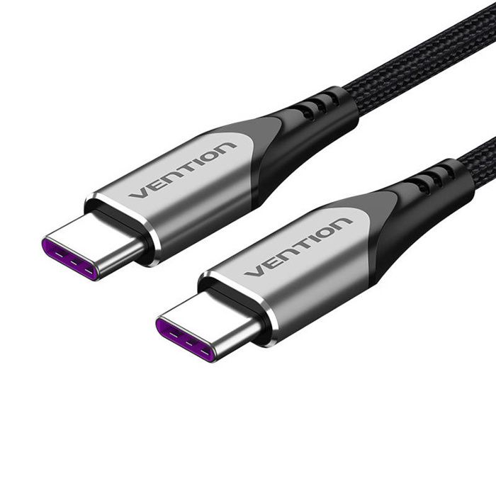 Câble Usb-C 2.0 Vers Usb-C Vention Taehf Pd 100 W 1 M Gris