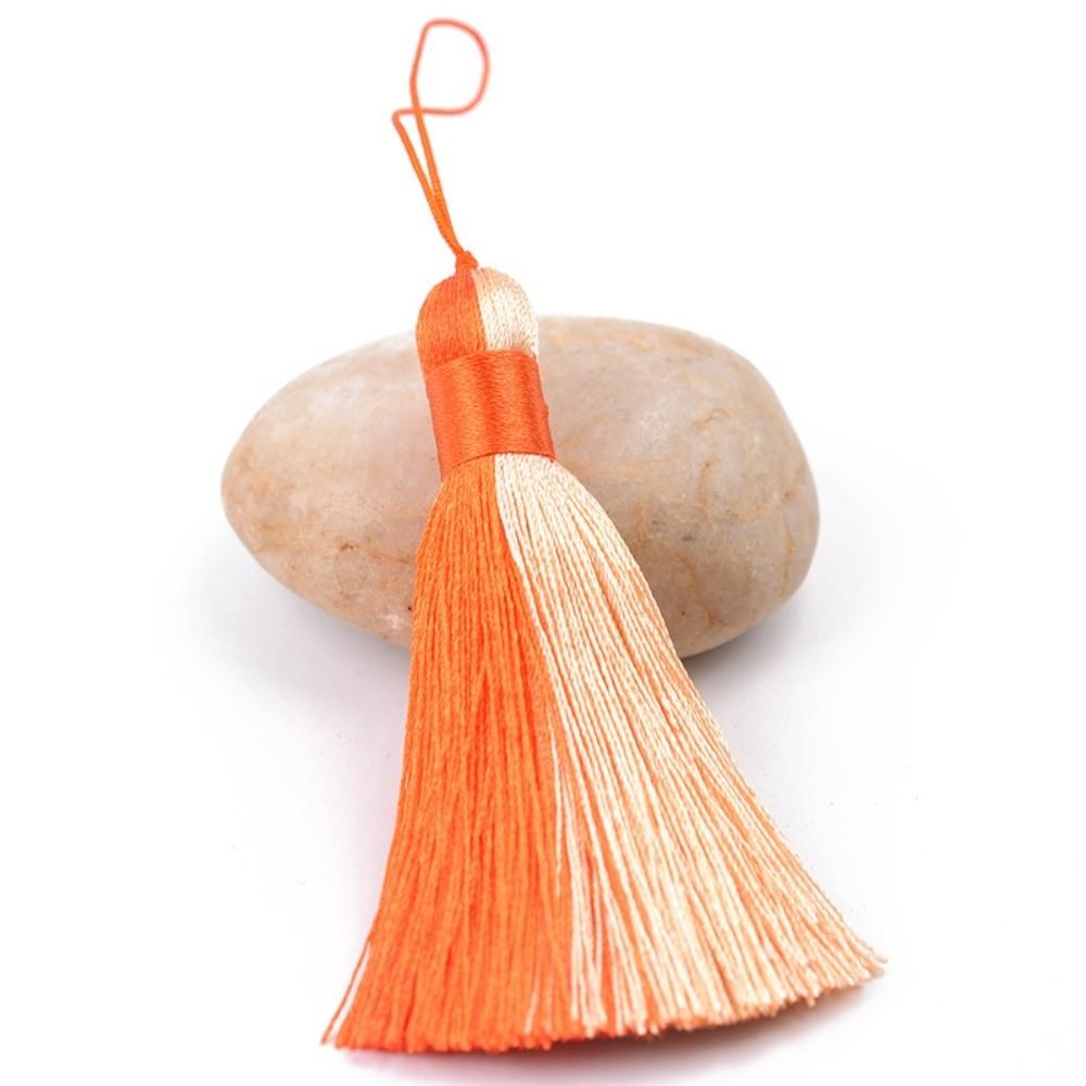 Soft Thread Fringe Tassel Charm Two-Tone Color Gradient Tassel Ornament  For Jewelry DIY