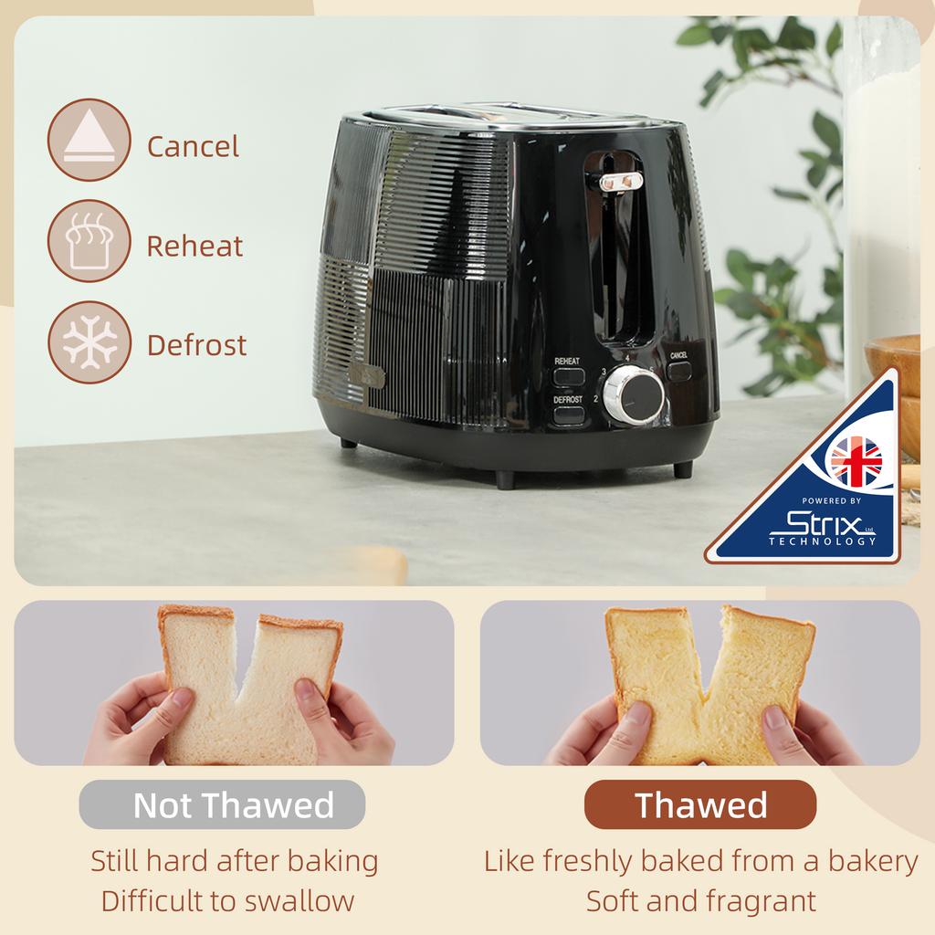 Kettle and Toaster Set, 1.7L 3000W Fast Boil Kettle & 2 Slice Toaster Kitchen Set with 7 Level Browning Controls, Defrost, Reheat