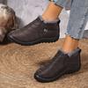 Cotton boots 2025 winter new cotton shoes snow boots women's fashion casual velvet warm large size women's shoes