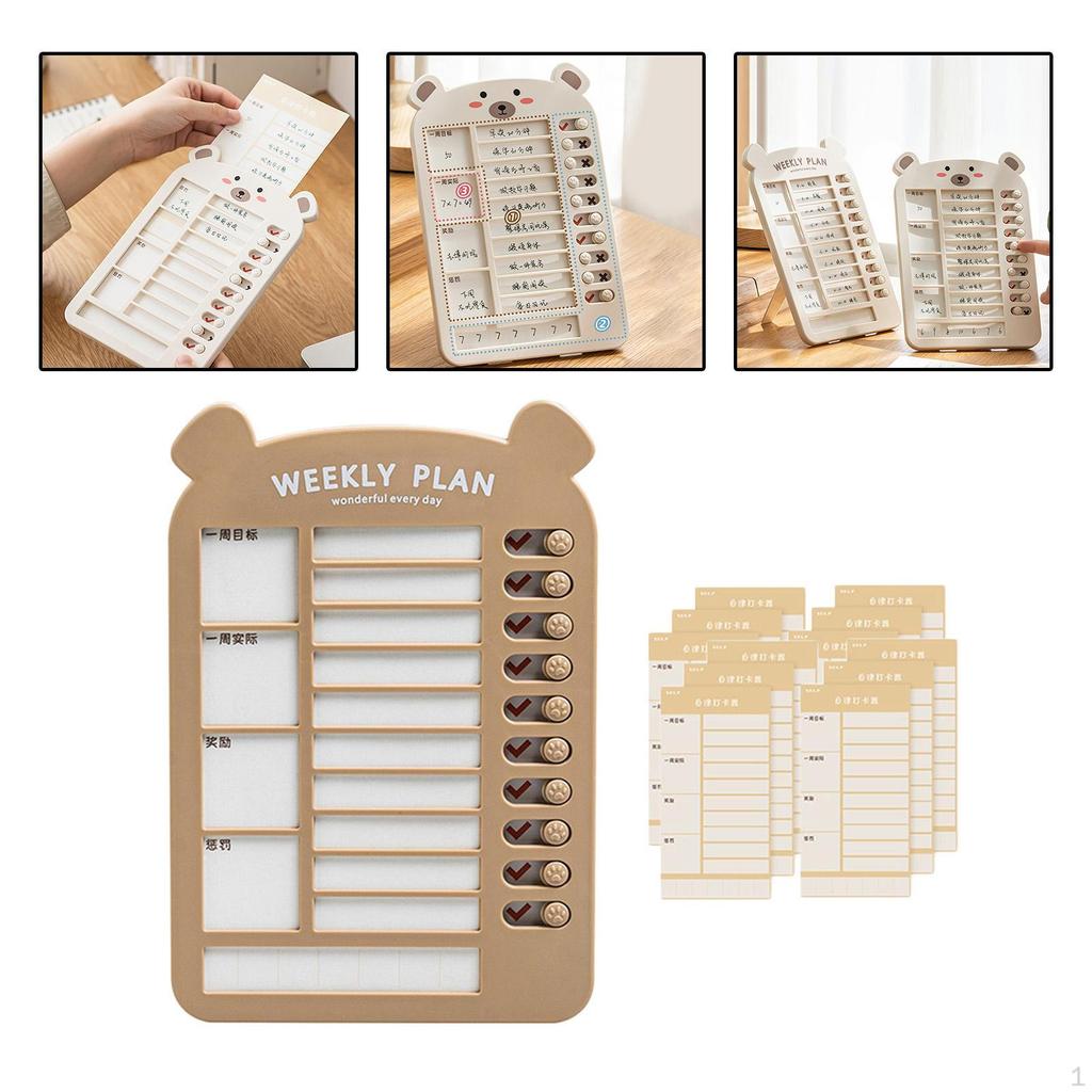Detachable Chart Daily Schedule with Blank Card Paper Task Planning for RV Office