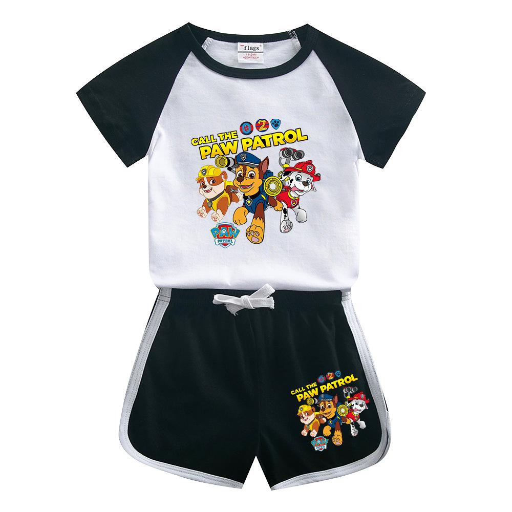 Paw Patrol Kids' Cotton T-Shirt & Shorts Set - Summer Style Boys' Casual Outfit