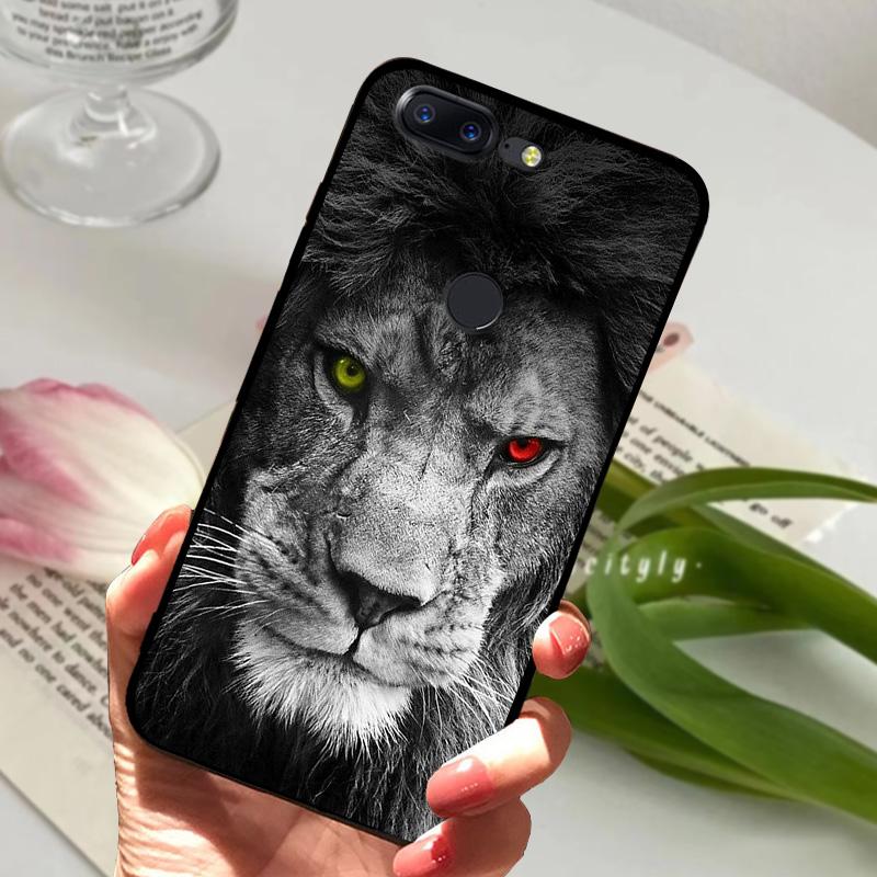 For OnePlus 5T Case 5 T Soft Silicone Cool Animal TPU Black Covers For One Plus 5T A5010 Bumper Color Printing Protective Shell