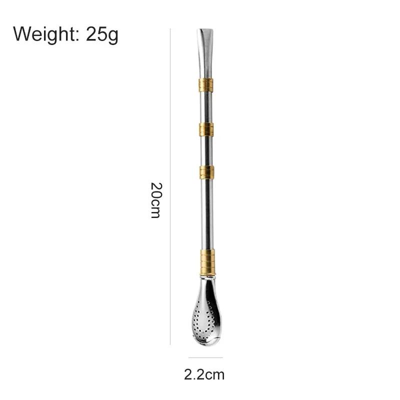Tea Filter Yerba Mate Stainless Steel Tea Straws Bombilla Gourd Reusable Tea Tools Drinking Straw Spoon Washable Coffee Tool
