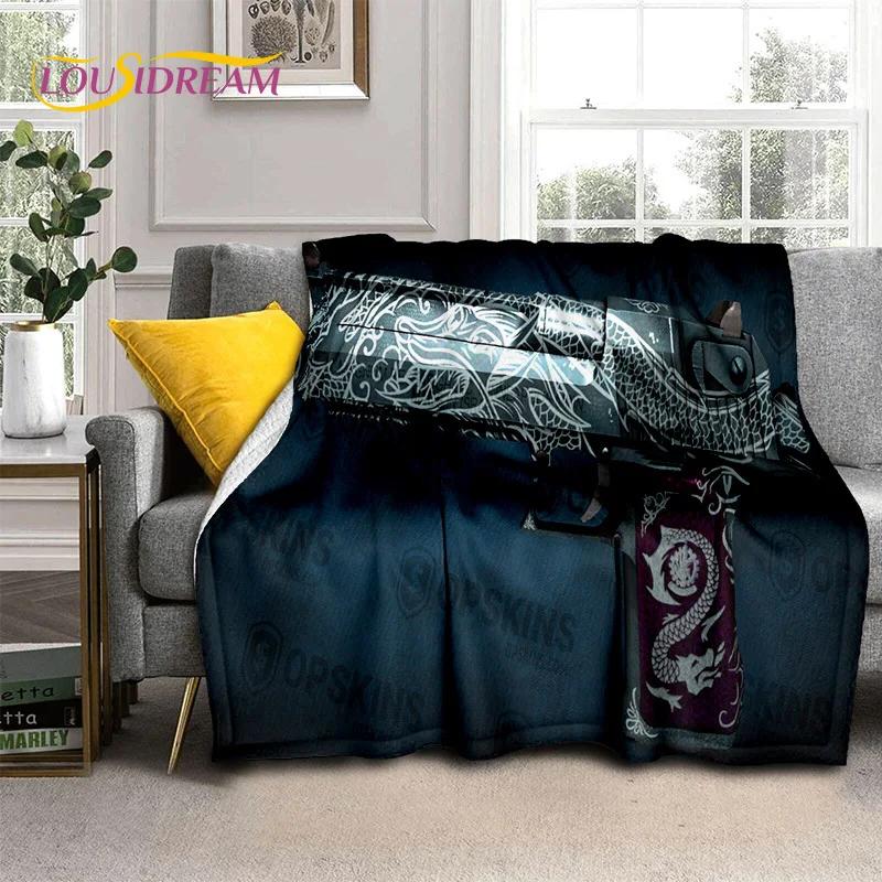 Rifle Pistol Cartridge USP,AK,AWP,M4,3D Gun Knife Blanket,Soft Throw Blanket for Home Bedroom Bed Sofa Picnic Cover Blanket Kids