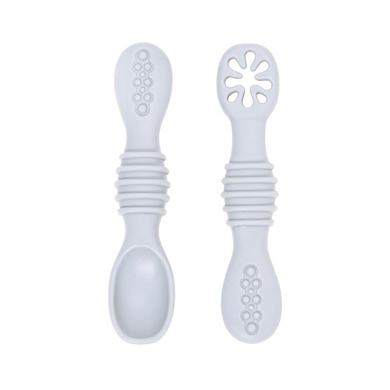 2Pcs/Set Baby Silicone Grinding Training Spoon Feeding Complementary Food Rice Paste Double Headed Soft Spoon Sticky Licking Rod