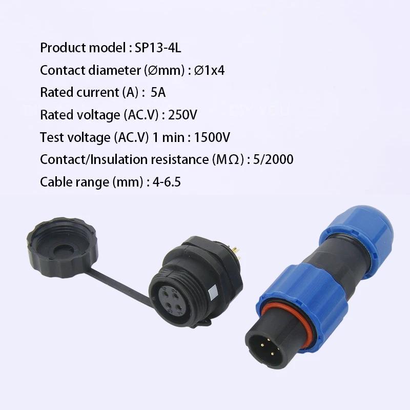 SP13 IP68 wasserdichter Stecker Stecker & Buchse 1/2/3/4/5/6/7/9 Pin Panelmontage Kabelstecker Luftfahrtstecker