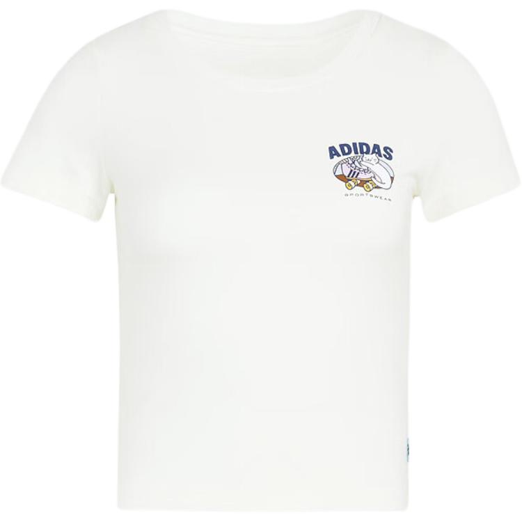 

Adidas T Shirts Women s White Crew Neck Moderate KC8604 L