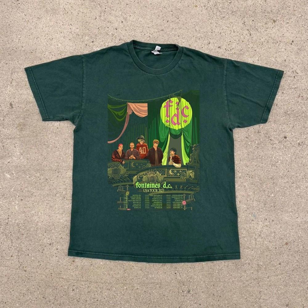 Fontaines D.C. Band USA Tour 2025 Forest Green T Shirt ALL Size S-5XL Unisex T-Shirt XXL