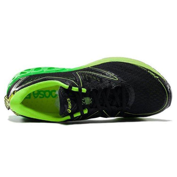 Asics Noosa FF Low Top Running Shoes Men Sneakers Black Green T722N-9085