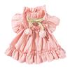 Spring and Summer Dog Dress Tulip Pleated Traction Skirt Small and Medium Dog Teddy Thin Pet Dog Dress