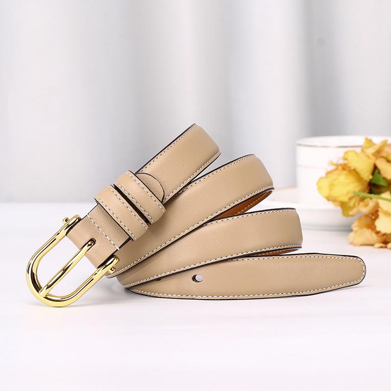 2.4Cm New Korean Version Of Simple Fashion Trend Belt Women'S Genuine Leather First Layer Cowhide Versatile Casual Pants Belt Belt