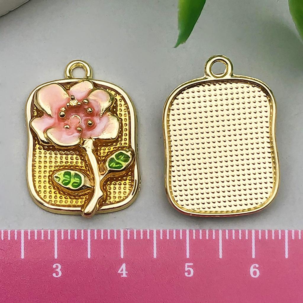 French Retro Enamel Flower Pendant: Light Luxury DIY Necklace & Hair Accessory