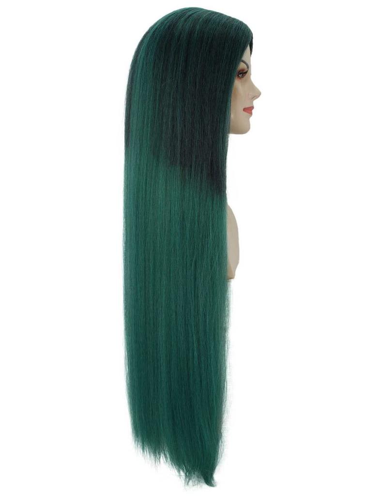 Wigs2you Peruca H-5379_22 Adulto Extra Longa 36 Polegadas Verde Cinza Sem Franja Peruca Cosplay