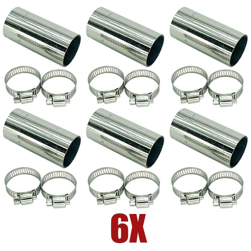 1/2/4/6X 24mm 50mm Length Air Diesel Parking Heater Exhaust Pipe Connector Adapter Vent Hose With Clamps For Webasto Eberspacher