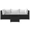 Vidaxl 4-Piece Lounge Set With Cushions, Poly Rattan