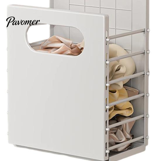Durable Plastic Laundry Hamper Wall Mounted Hamper, Breathable Large Capacity Container, Foldable Apartment Organization Supplies Space Saving Storage