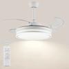 IRALAN  Home Ceiling Fan with Light Modern Invisible Electric Fan with Remote Control Strong Wind LED Fan Decoration Home