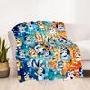 Bluey Soccer Fun Customize Your Name Blanket Gift Personalized Blanket Ultra-Soft Great for Home Decor Office Chair Office Nap Four Seasons Universal