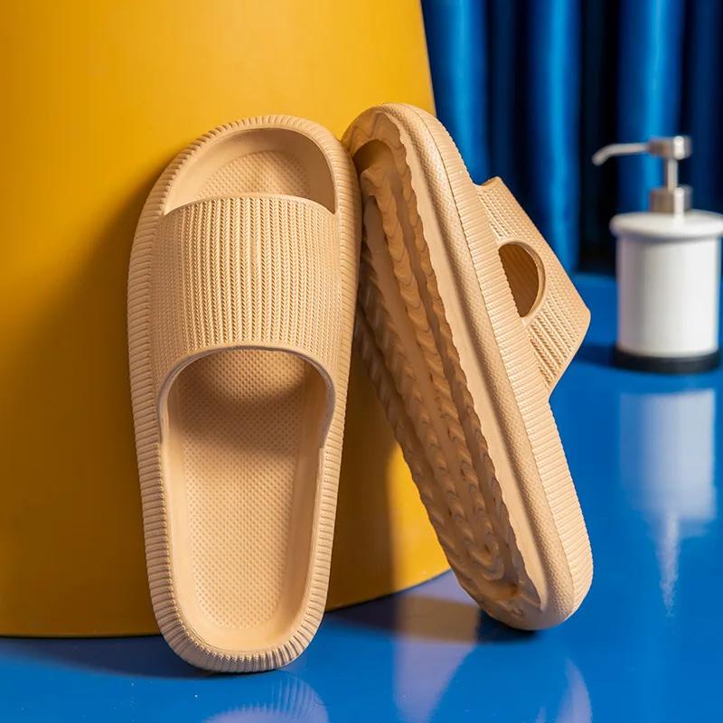 Slippers EVA Thick-Soled Non-Slip Summer Quarters Bathroom Shower Sandals Slippers Simple Men Women Wear Indoor Home Casual