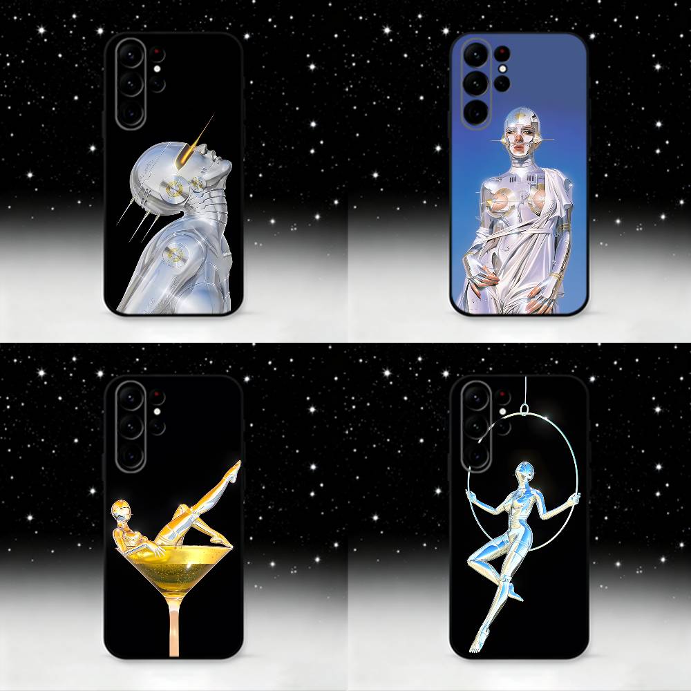 Art Hajime S-Sorayamas Phone Case For Samsung S25,S24 Ultra,S20,S30 plus,S22 plus,S23,S30 Ultra 5G Silicone Black Shell