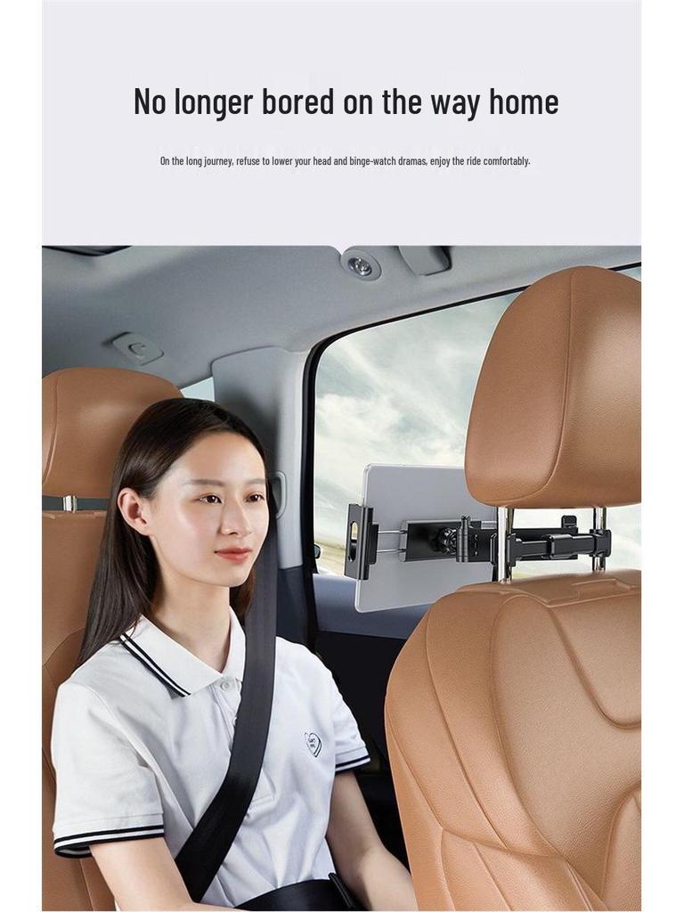 Car Seat Rotatable Phone & Tablet Holder - Foldable Rear Seat Bracket for Easy Viewing