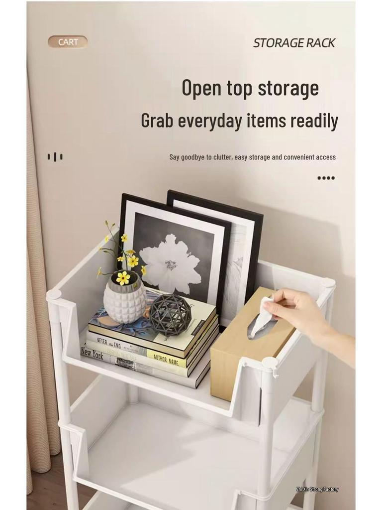 Movable Multi-layer Kitchen Storage Rack for Toys, Snacks, Fruits & Vegetables - Floor-standing and Multi-functional Shelf.