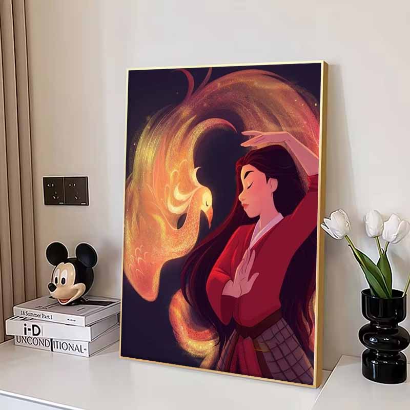 Disney Diamond Painting Mulan Phoenix Themed Artwork Cartoon Diamond Painting Full Diamond Cross Stitch DIY Gift Home Decoration