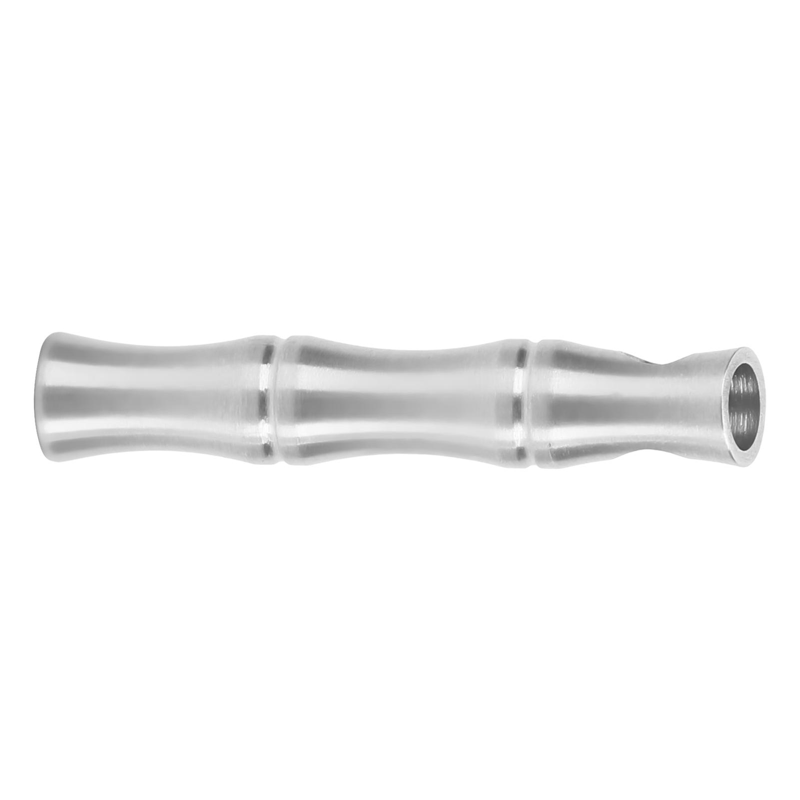 

Outdoor Pocket Survival Whistle Stainless Steel Loud Sound Bamboo Joint Whistle Silver