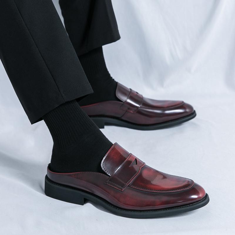 Fashion Luxury Brand Men's Flat Casual Shoes High-end Red Banquet Dress Shoes Office Minimalist Men's Leather Work Shoes Comfortable