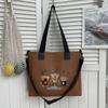 Bolso Tote de Lona Oxford para Mujer con Estampado de Letras Suave para Hombro Uso Diario