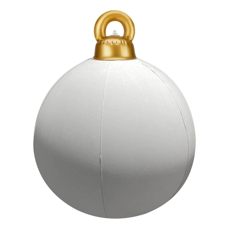 Velvet Inflatable Ornaments Balls Outdoor - 24 Inch Large Inflatable Christmas Balls, Reusable Blow Up Christmas Ornaments, Inflatable Xmas Decor for