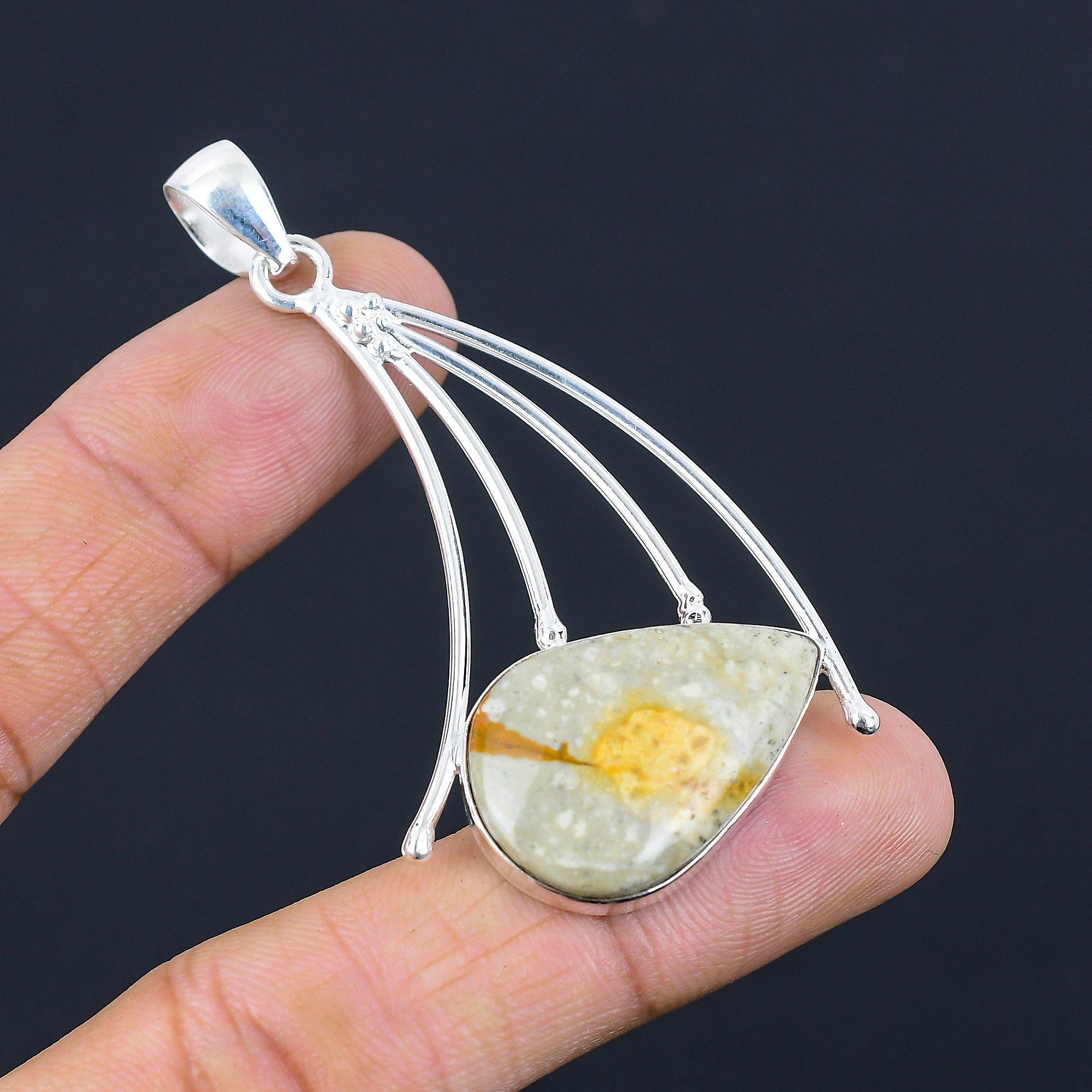 

Подарок для женщин Подвеска Серебро 925 пробы Натуральный Полихромный Яшма Драгоценный камень