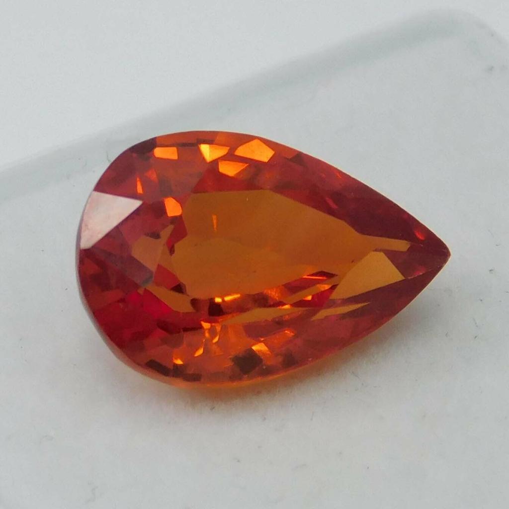 8.20 Ct Natural Ceylon SAPPHIRE Pear Shape Orange Color CERTIFIED Loose Gemstone