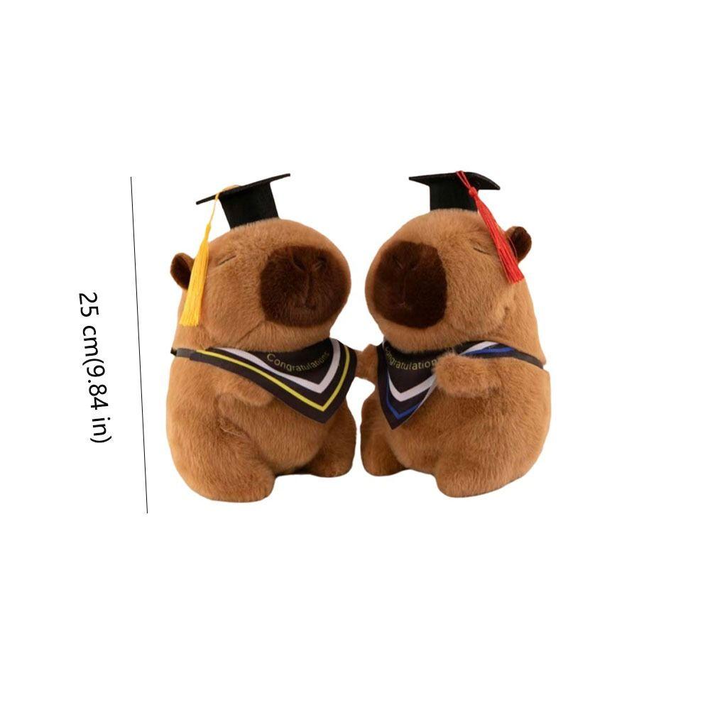 Cartoon Design Graduation Capybara Plush Toy 25 CM Doctor Hat Capybara Party Decor