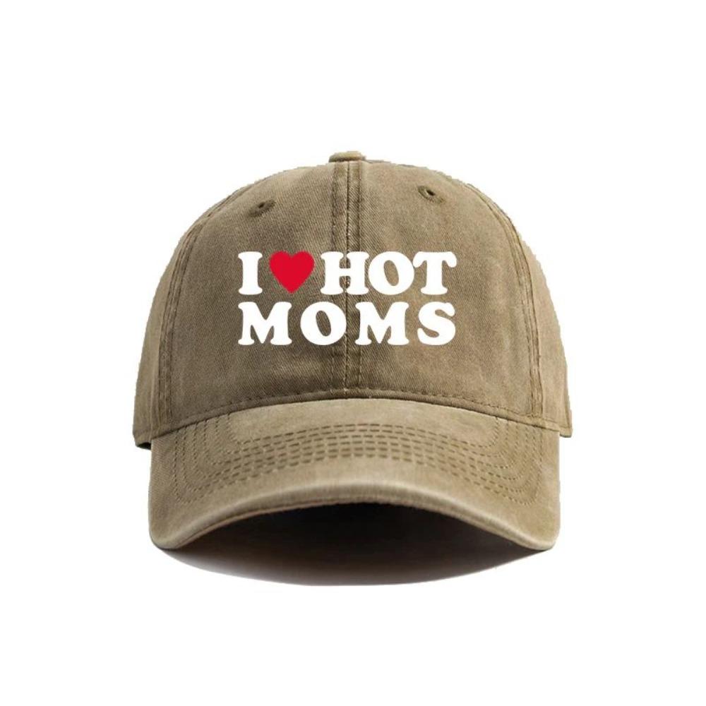 I Love Hot Moms Baseball Cap Summer Dad Hats Men Women Outdoor Adjustable Caps Baseball Caps Outdoor Sun Protection