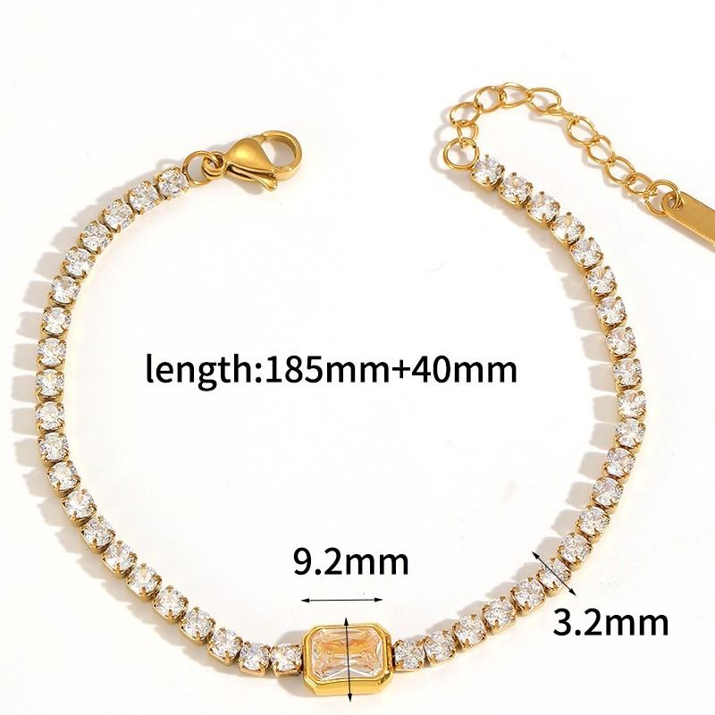 Geometrisches Edelstahlarmband für Damen mit Vergoldung Leichter Luxus-Stil Winter