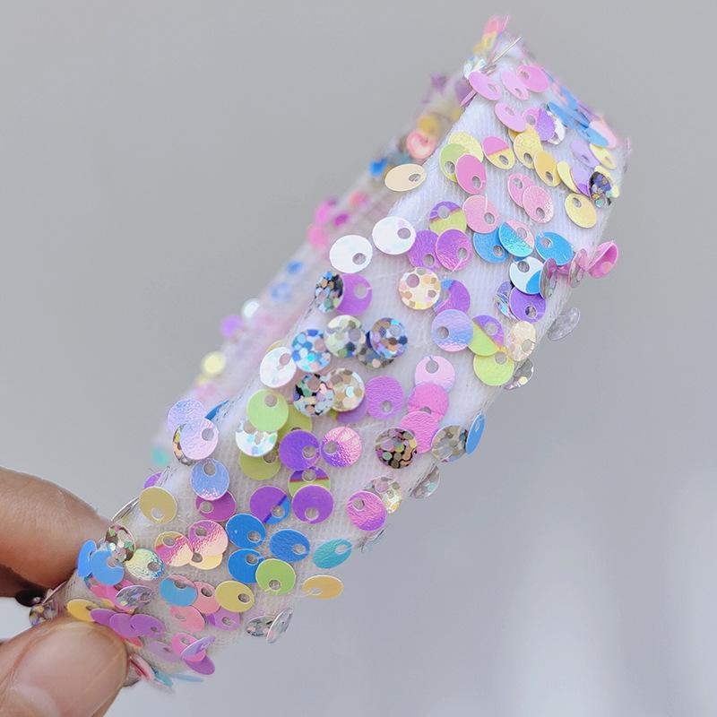 

Детская повязка на голову с широким краем и блестками, детская заколка для волос, очень милая повязка на голову для девочки