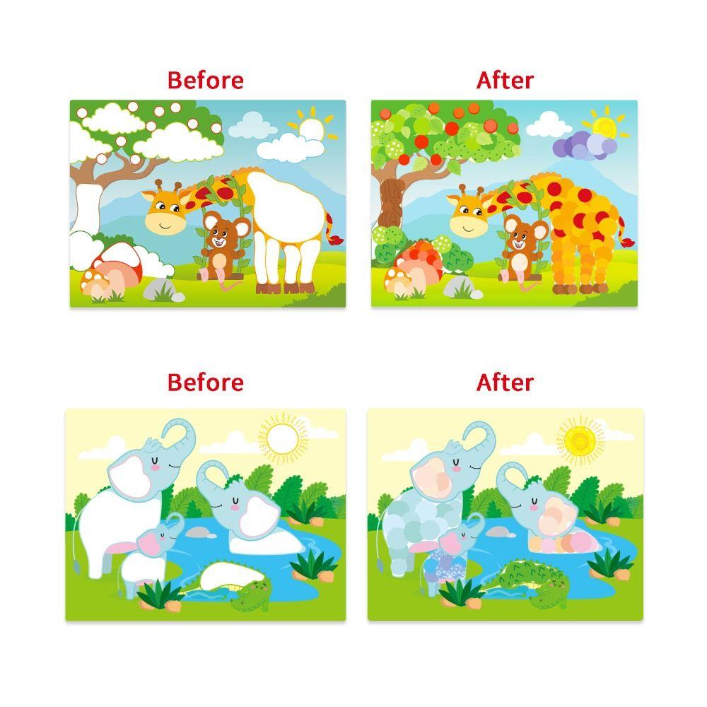 Paper Children Dot Colorful Book Reusable Montessori Art Stickers Collection Book Drawing Mosaic Educational DIY Color Dot Toy