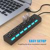 USB HUB 2.0 4/7 Port Multiple Expander USB 2.0 Hub with Switch Multi USB Splitter Hub Use Power Adapter Computer Accessorie