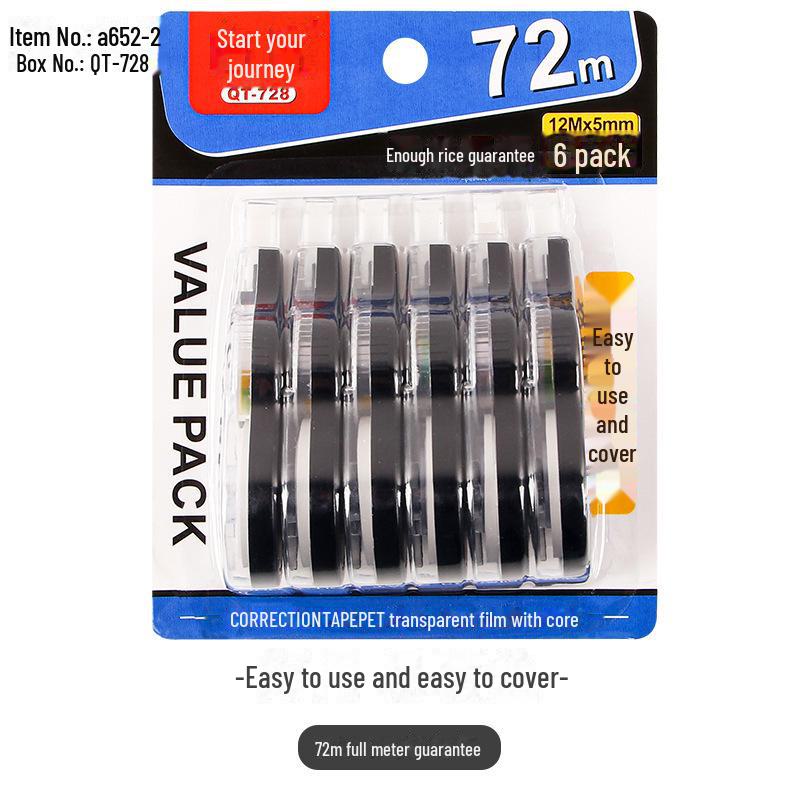 

Набор корректирующих лент — 6 упаковок, 72 м, большой емкости для студентов 72m