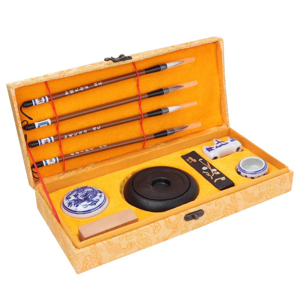 Kinesisk tradisjonell kalligrafisett Fire skatter av studiebørsten PenInkPaperInkstone