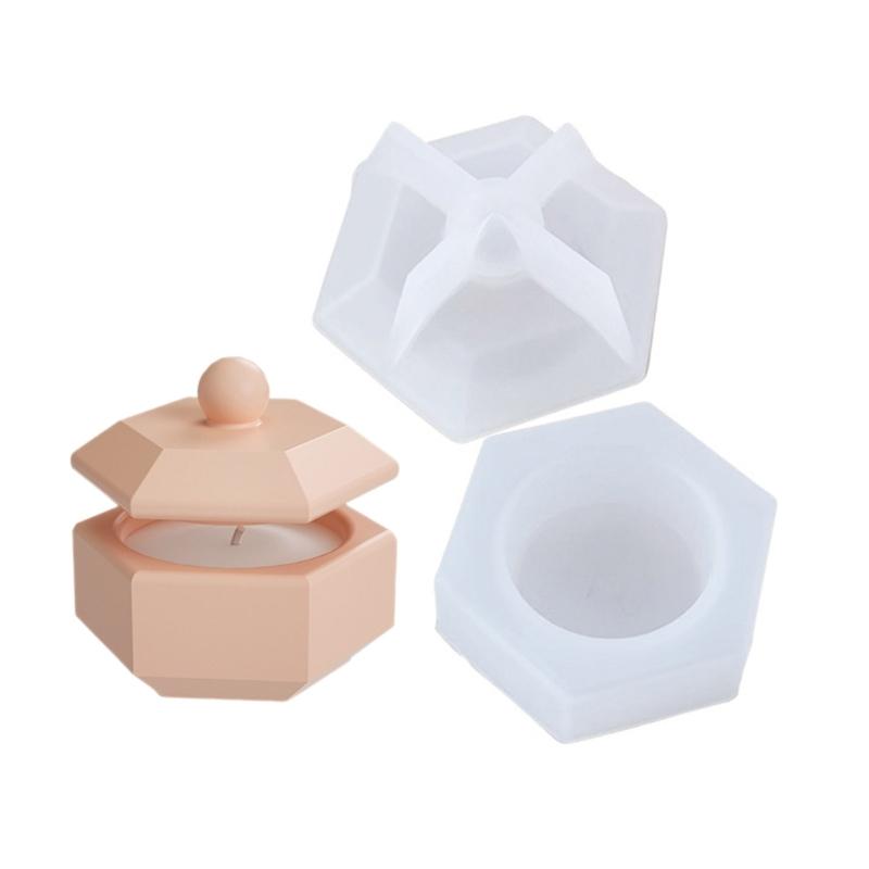 

DIY Crafts Silicone Mold Hexagonal Jewelry Box Molds Silicone Candle Cup Molds Perfect for Jewelry Box Storage Container S