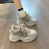 Fashion Women Chunky Sneakers Casual Platform Shoes 7.5CM Height Increased Thick Bottom Ladies Trainers Fashion Breathable Basket Femme