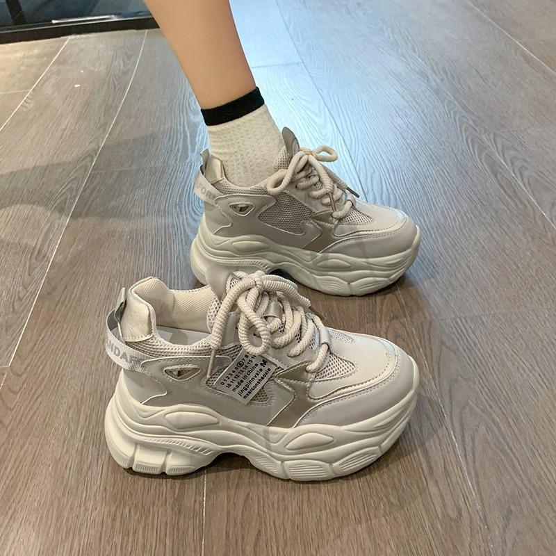 Fashion Women Chunky Sneakers Casual Platform Shoes 7.5CM Height Increased Thick Bottom Ladies Trainers Fashion Breathable Basket Femme