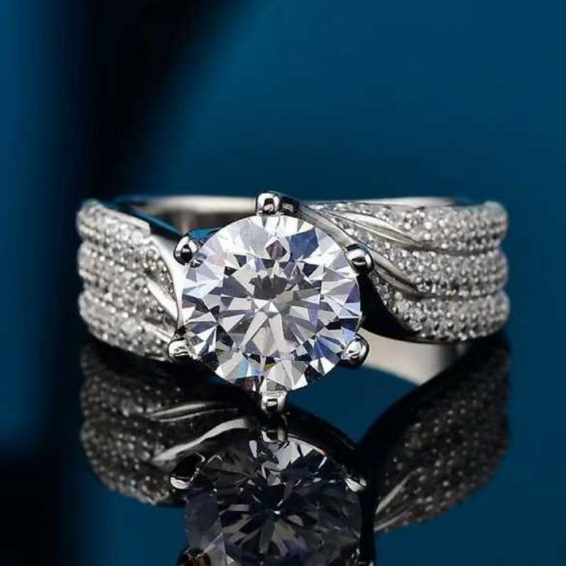 Sace Gems Certyfikat GRA 5CT Moissanite pierścień VVS1 Lab diamentowy pasjans pierścionek dla kobiet obietnica zaręczynowa biżuteria obrączkowa