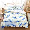 Cute Cartoon Dragonfly 3 Piece Bedding Set Soft Microfiber Duvet Cover Set with Pillowcases for Kids Bedroom Decor All Season