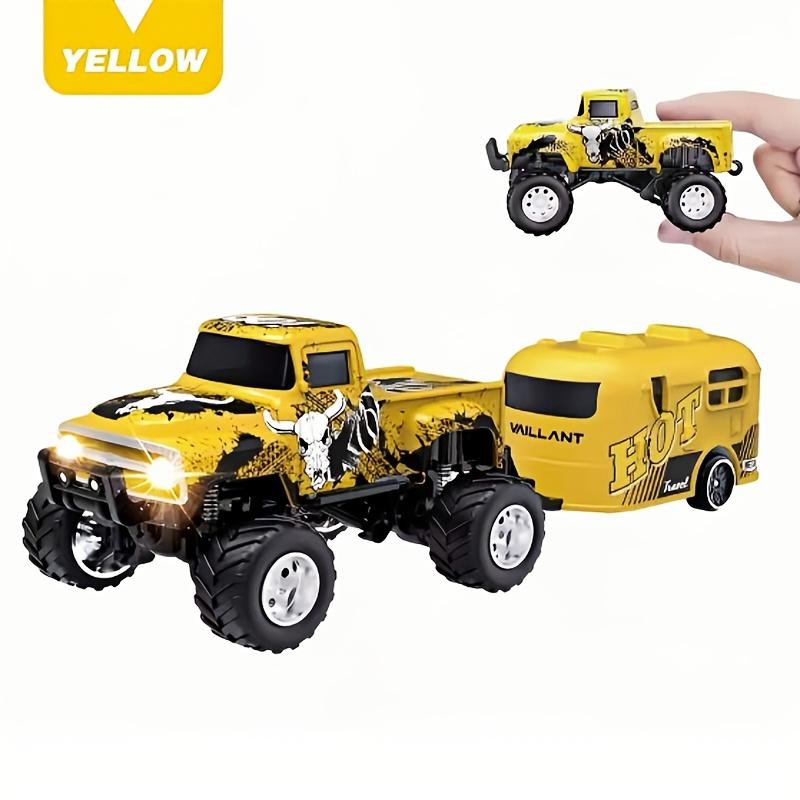 1:64 Scale Mini Remote-Controlled Alloy Off-Road Truck Monster Truck Toy 2.4GHz Wireless High-Speed Off-Road Crawler LED Lighting For Kids Boys Gifts