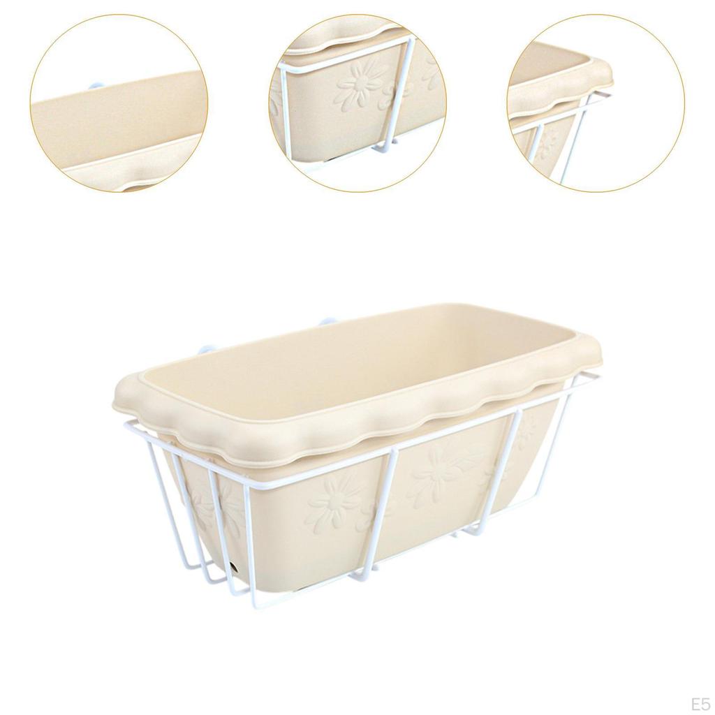 Balcony Railing Flowerpot with Tray And Rack for Outdoor