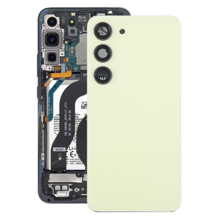 Для Samsung Galaxy S23 SM-S911B OEM стеклянная задняя крышка аккумулятора с крышкой объектива камеры жёлтый